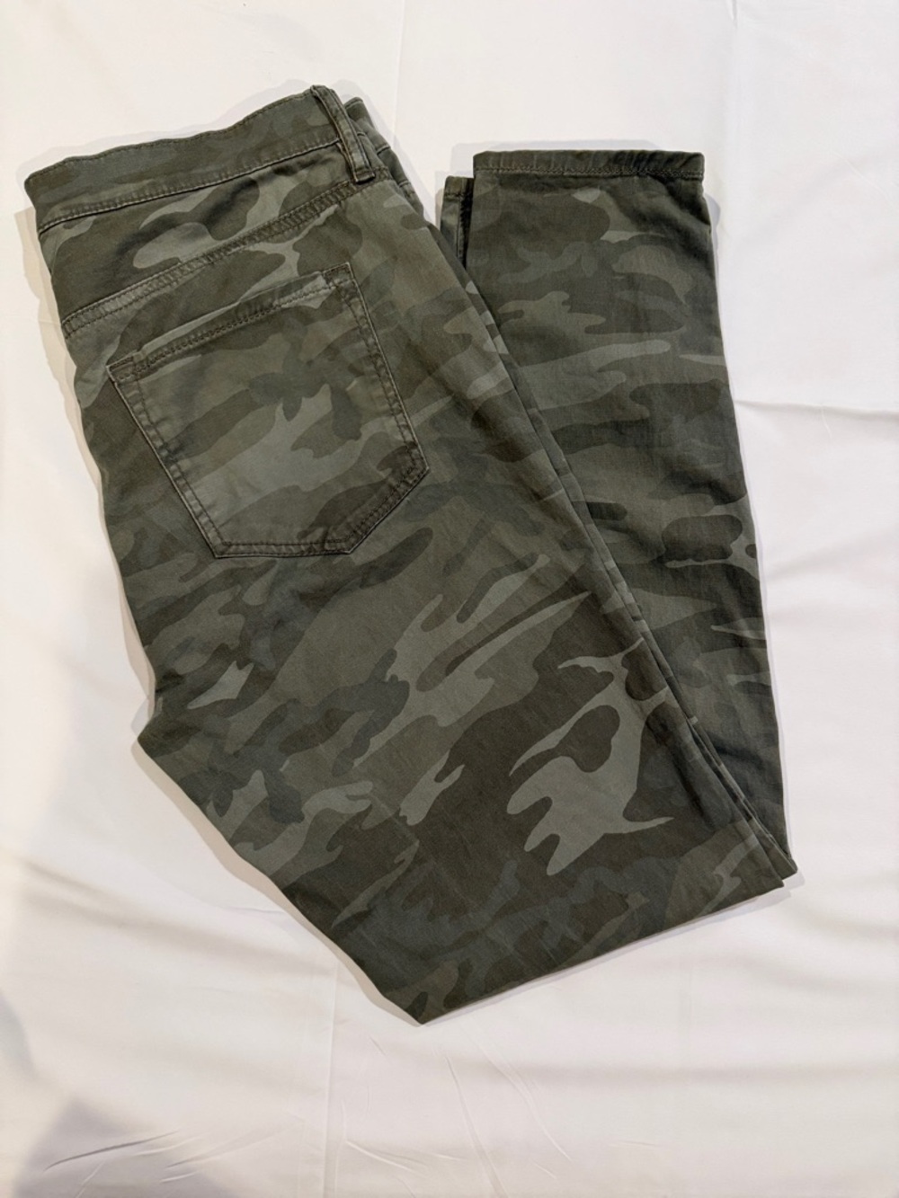 Loft Camo Print Skinny Pants - Olive Green